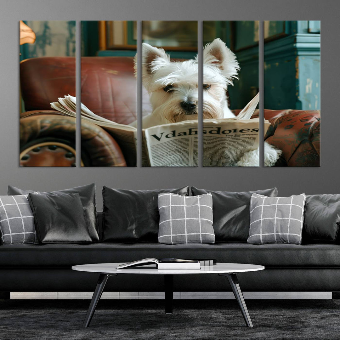 Cute Funny Dog Wall Art Canvas Print Funny Animals Artwork Kids Room Wall Decor Moving Gift