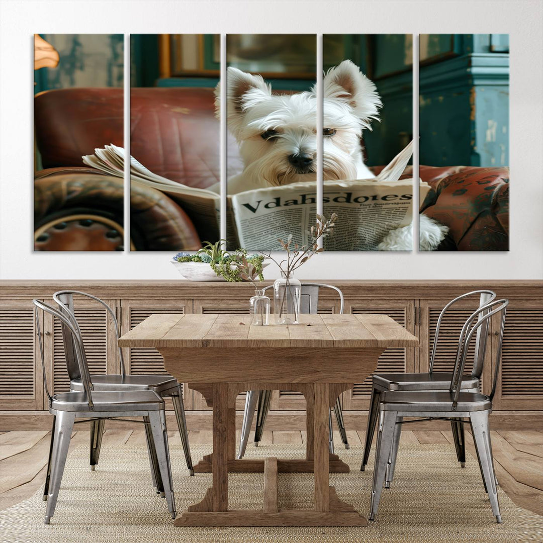 Cute Funny Dog Wall Art Canvas Print Funny Animals Artwork Kids Room Wall Decor Moving Gift