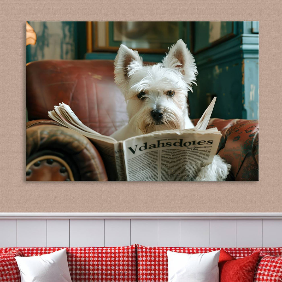 Cute Funny Dog Wall Art Canvas Print Funny Animals Artwork Kids Room Wall Decor Moving Gift