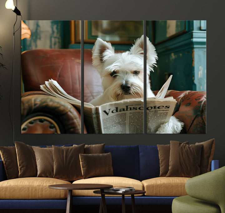 Cute Funny Dog Wall Art Canvas Print Funny Animals Artwork Kids Room Wall Decor Moving Gift