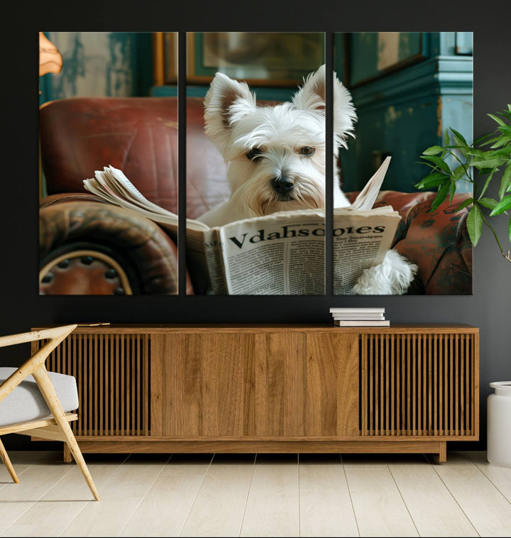 Cute Funny Dog Wall Art Canvas Print Funny Animals Artwork Kids Room Wall Decor Moving Gift