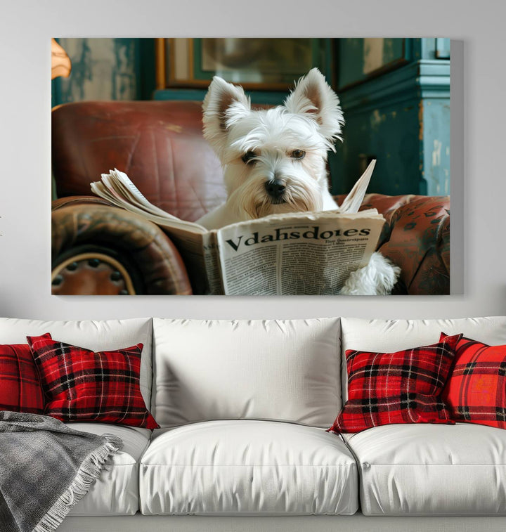 Cute Funny Dog Wall Art Canvas Print Funny Animals Artwork Kids Room Wall Decor Moving Gift