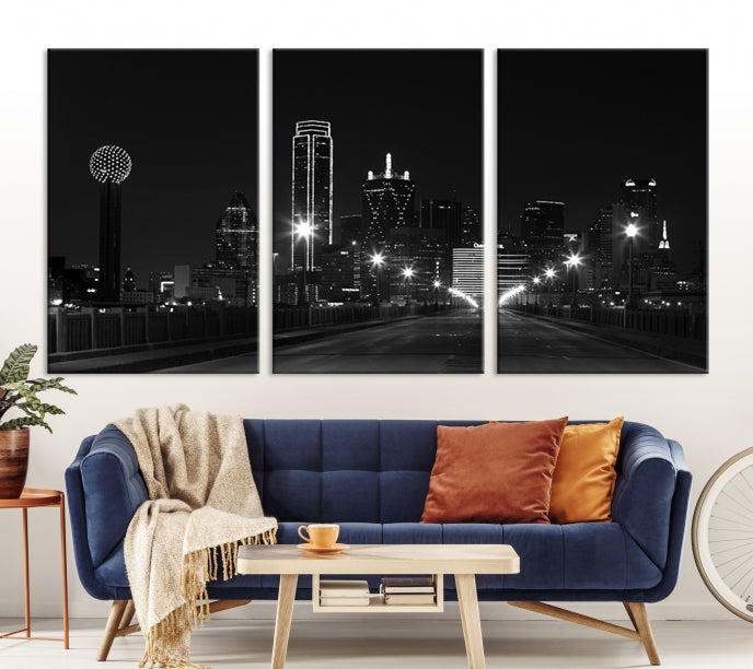 Dallas Skyline Wall Art Print Texas Dallas Cityscape Canvas Artwork