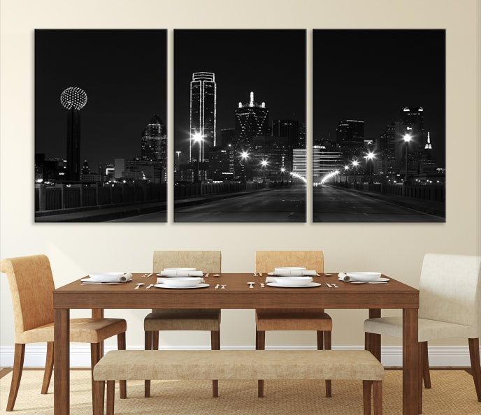 Dallas Skyline Wall Art Print Texas Dallas Cityscape Canvas Artwork