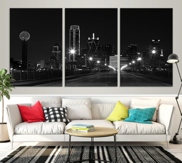 Dallas Skyline Wall Art Print Texas Dallas Cityscape Canvas Artwork