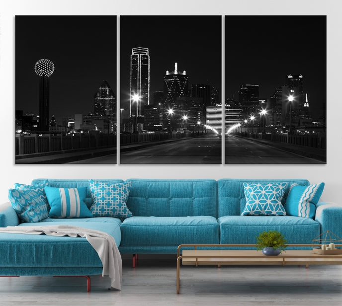 Dallas Skyline Wall Art Print Texas Dallas Cityscape Canvas Artwork