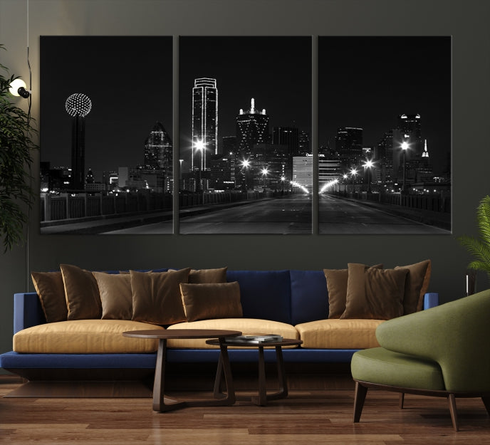 Dallas Skyline Wall Art Print Texas Dallas Cityscape Canvas Artwork