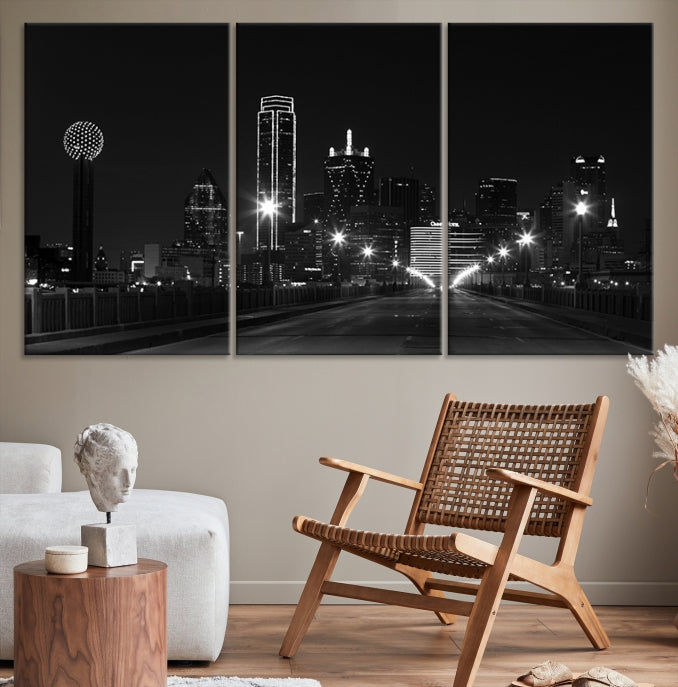 Dallas Skyline Wall Art Print Texas Dallas Cityscape Canvas Artwork