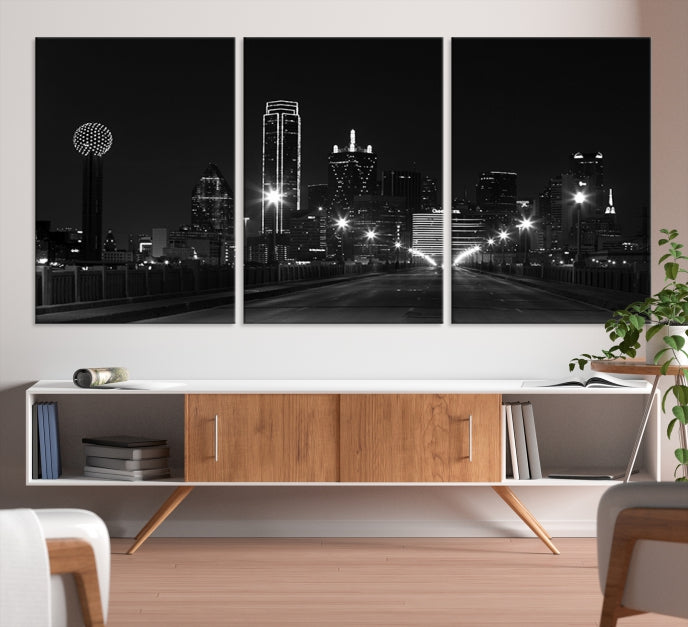 Dallas Skyline Wall Art Print Texas Dallas Cityscape Canvas Artwork