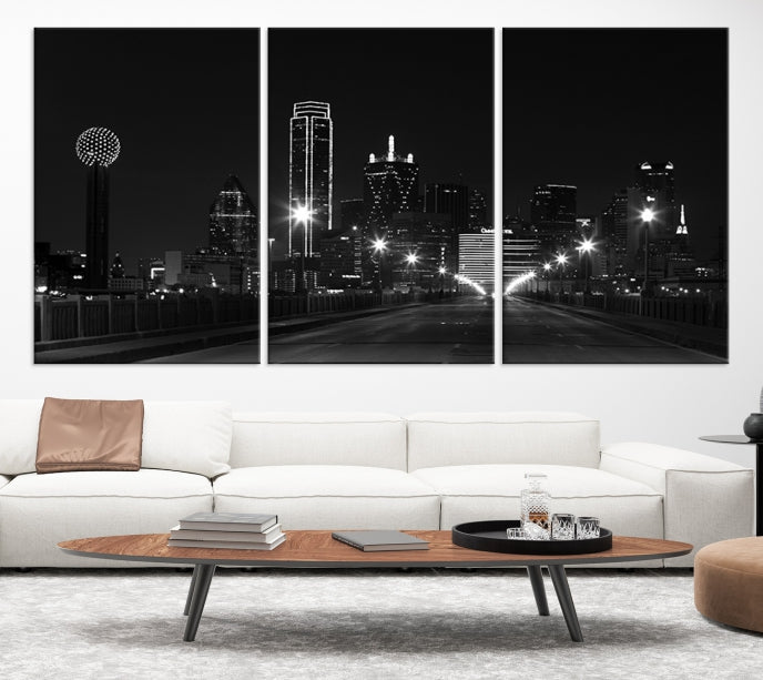 Dallas Skyline Wall Art Print Texas Dallas Cityscape Canvas Artwork