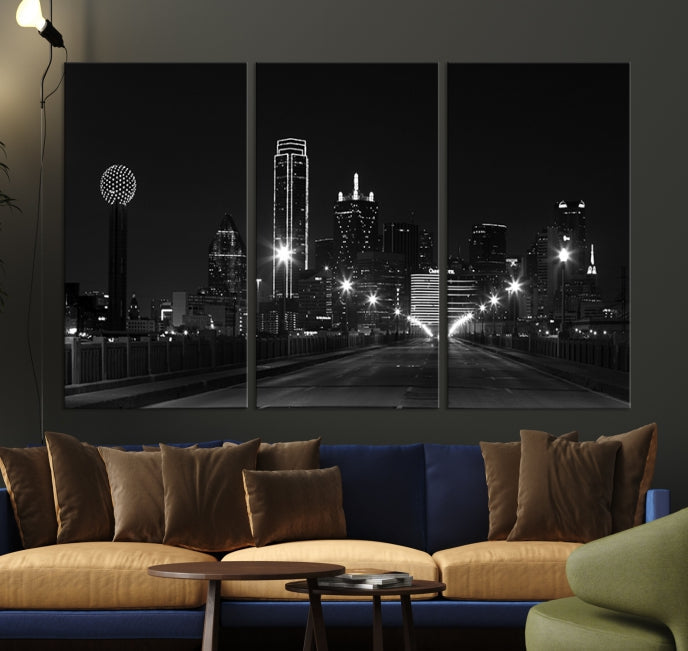 Dallas Skyline Wall Art Print Texas Dallas Cityscape Canvas Artwork