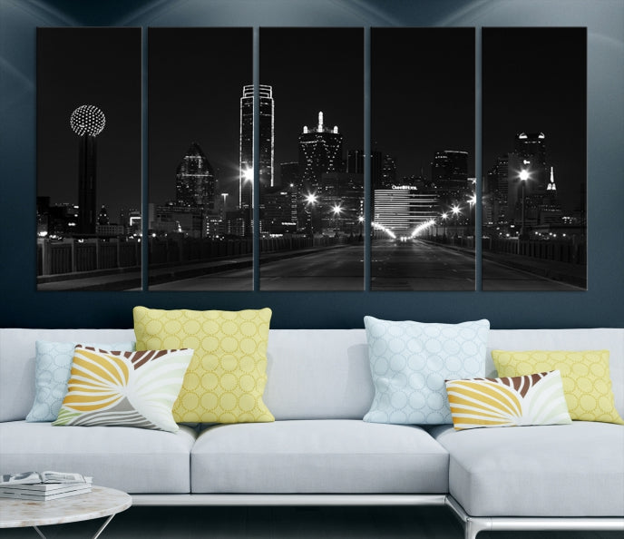 Dallas Skyline Wall Art Print Texas Dallas Cityscape Canvas Artwork