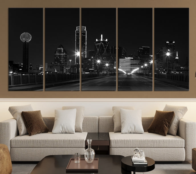 Dallas Skyline Wall Art Print Texas Dallas Cityscape Canvas Artwork