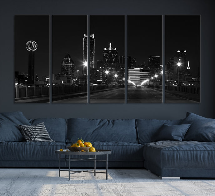 Dallas Skyline Wall Art Print Texas Dallas Cityscape Canvas Artwork