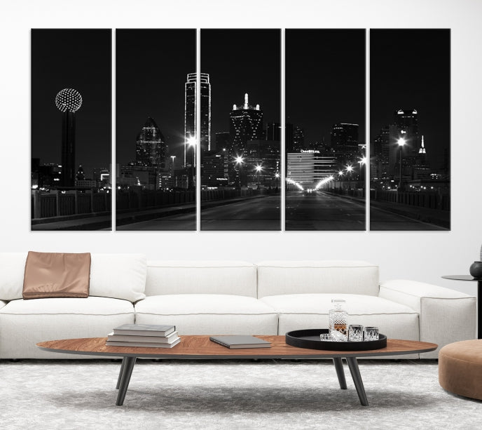 Dallas Skyline Wall Art Print Texas Dallas Cityscape Canvas Artwork