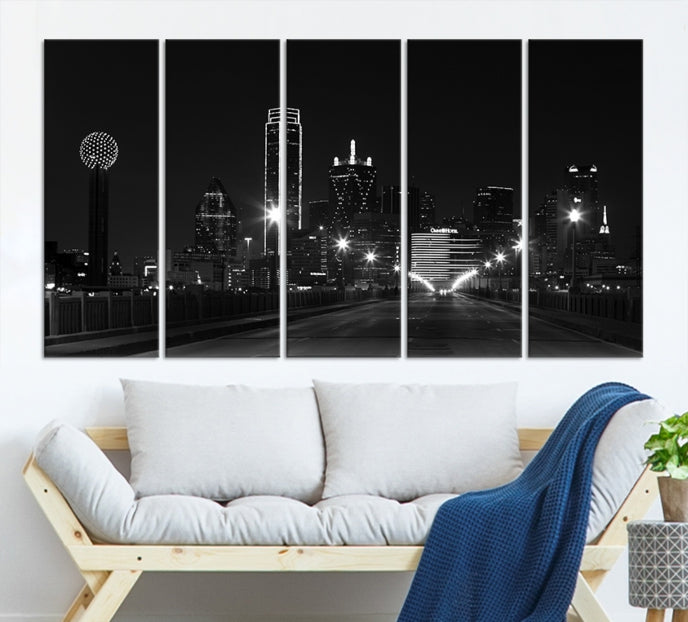 Dallas Skyline Wall Art Print Texas Dallas Cityscape Canvas Artwork