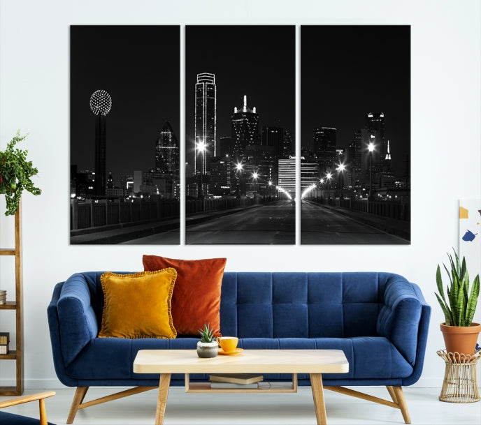 Dallas Skyline Wall Art Print Texas Dallas Cityscape Canvas Artwork