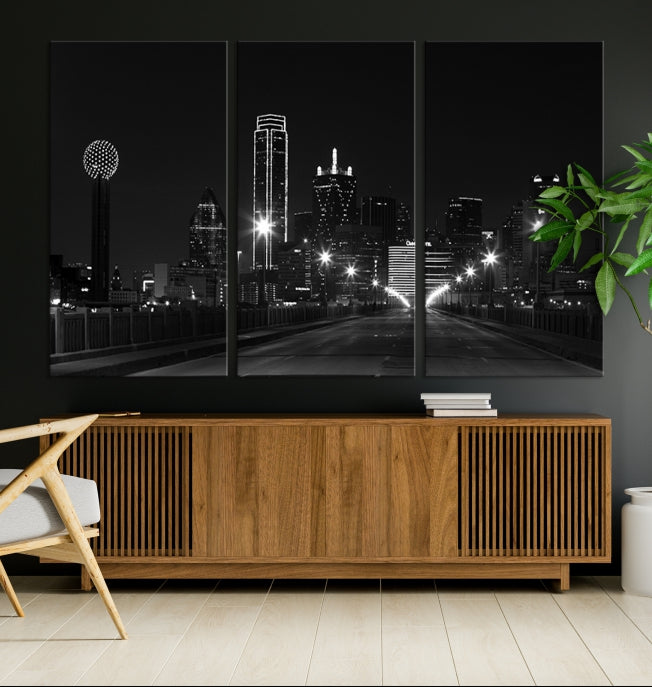 Dallas Skyline Wall Art Print Texas Dallas Cityscape Canvas Artwork