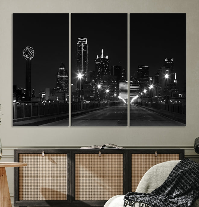 Dallas Skyline Wall Art Print Texas Dallas Cityscape Canvas Artwork