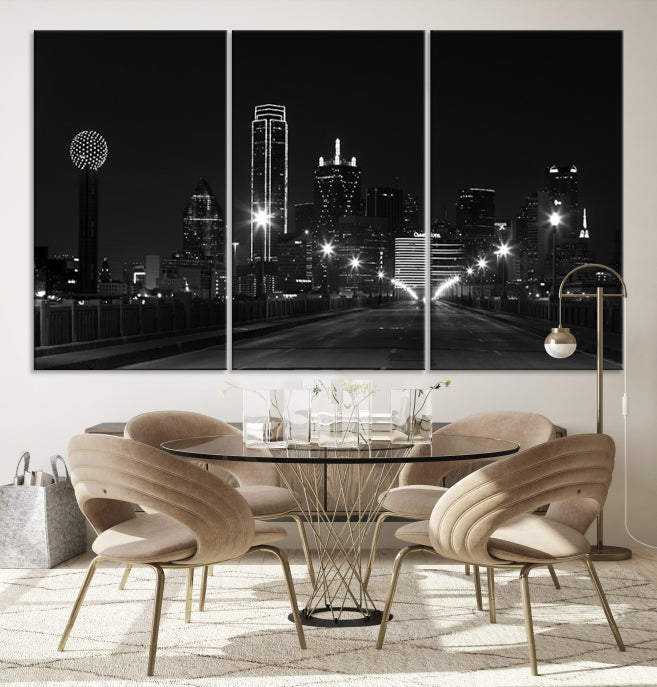 Dallas Skyline Wall Art Print Texas Dallas Cityscape Canvas Artwork