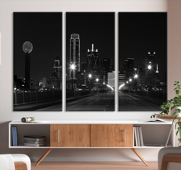 Dallas Skyline Wall Art Print Texas Dallas Cityscape Canvas Artwork