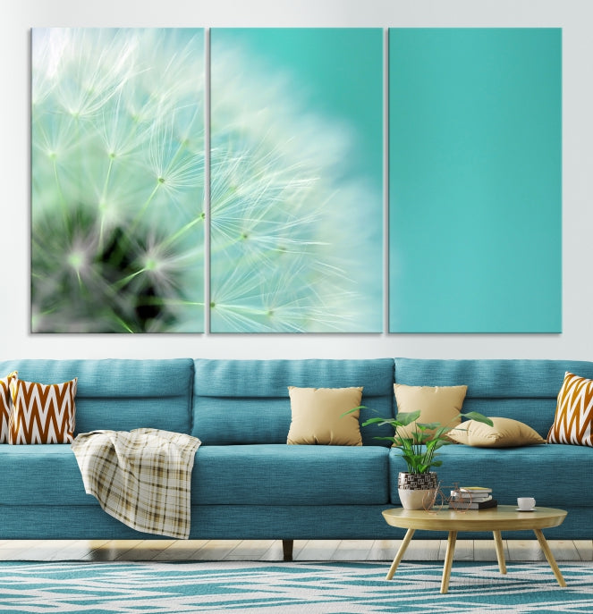 Dandelion Flower Wall Art Framed Canvas Print for Living Room Nursery Decor