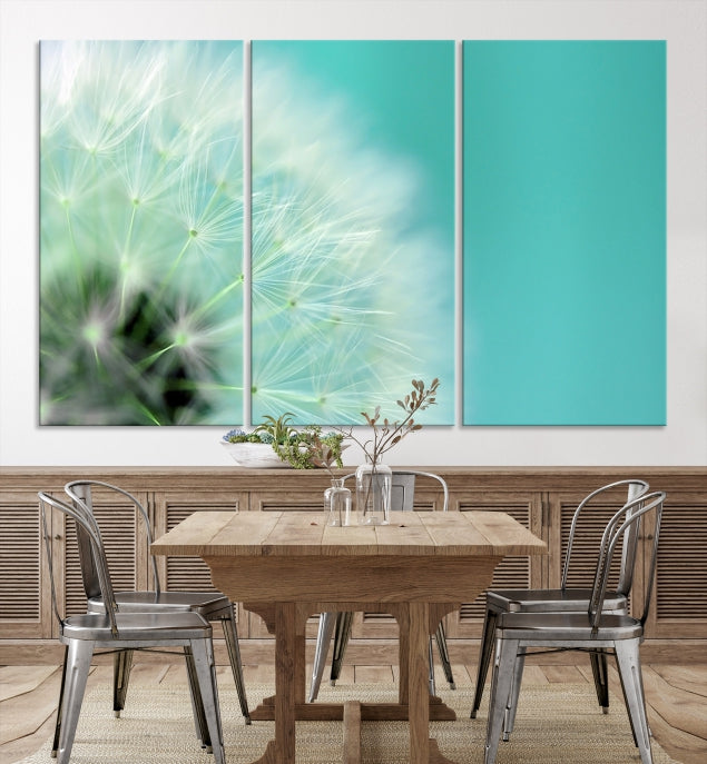 Dandelion Flower Wall Art Framed Canvas Print for Living Room Nursery Decor