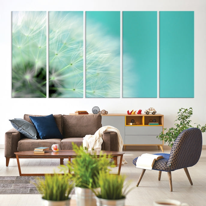 Dandelion Flower Wall Art Framed Canvas Print for Living Room Nursery Decor