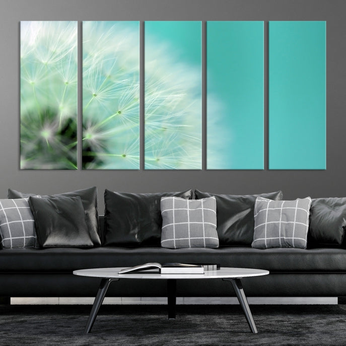 Dandelion Flower Wall Art Framed Canvas Print for Living Room Nursery Decor