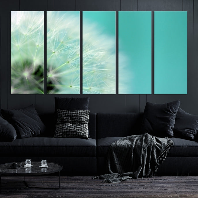 Dandelion Flower Wall Art Framed Canvas Print for Living Room Nursery Decor