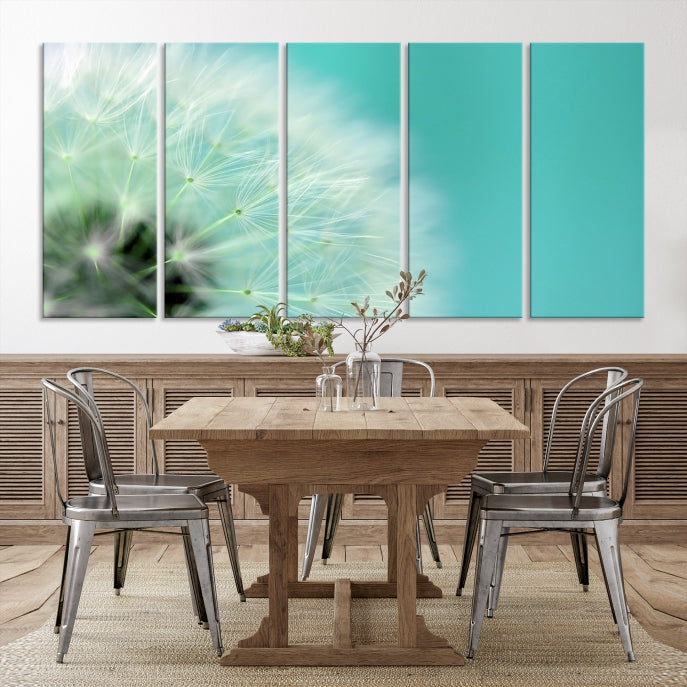 Dandelion Flower Wall Art Framed Canvas Print for Living Room Nursery Decor