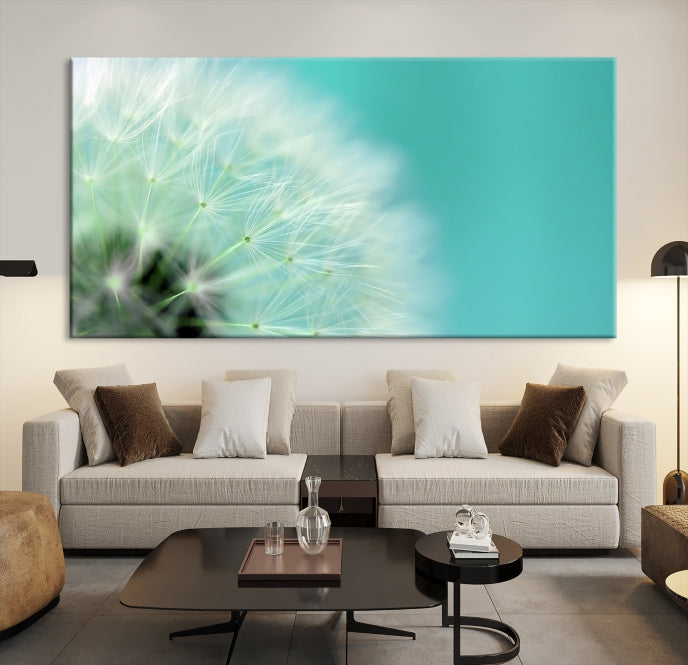 Dandelion Flower Wall Art Framed Canvas Print for Living Room Nursery Decor