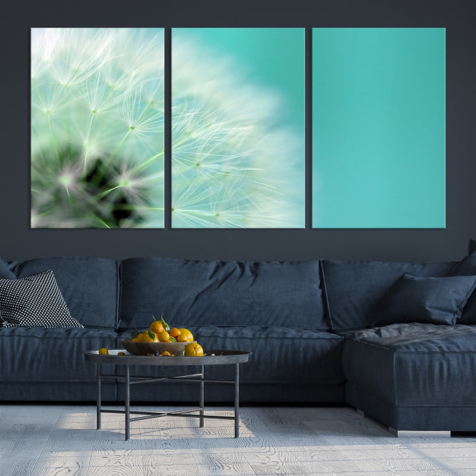 Dandelion Flower Wall Art Framed Canvas Print for Living Room Nursery Decor