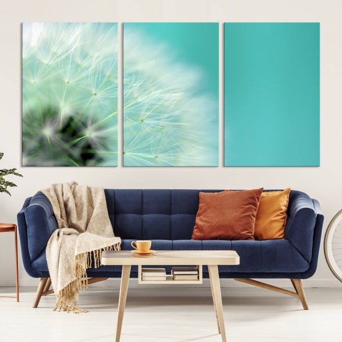 Dandelion Flower Wall Art Framed Canvas Print for Living Room Nursery Decor