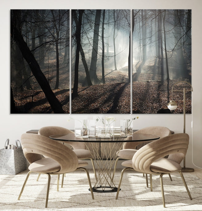 Dark Forest Landscape Tree Wall Art Canvas Print Framed Ready to Hang