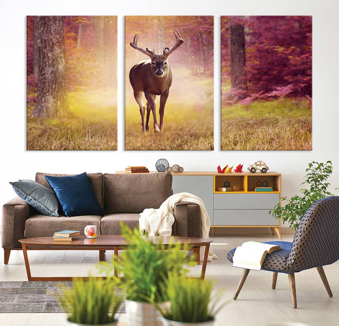 Deer in Forest Wall Art