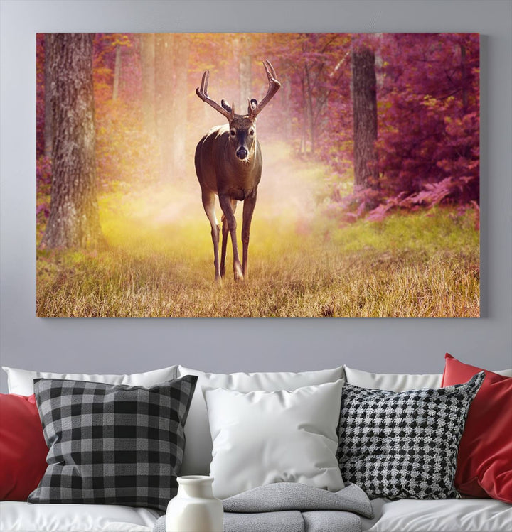 Deer in Forest Wall Art