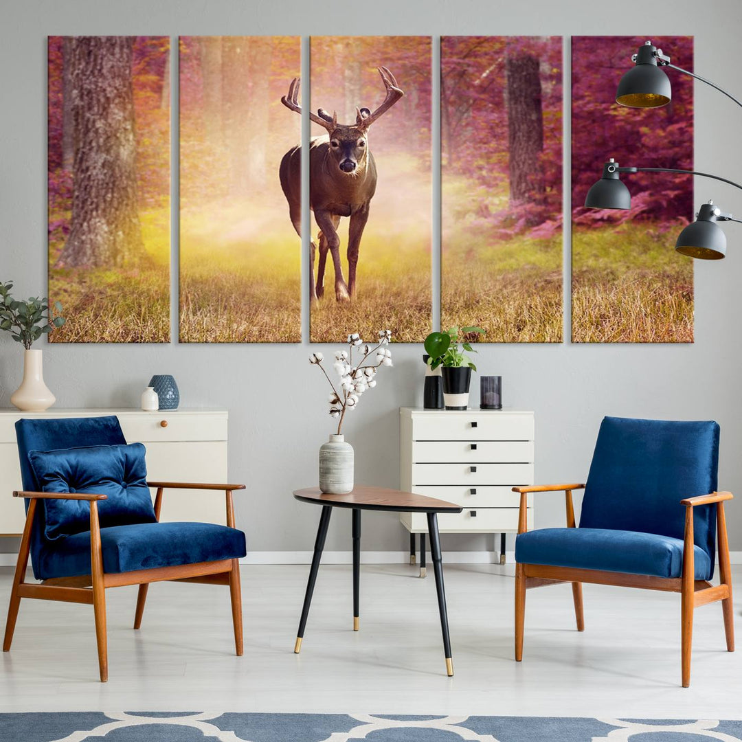 Deer in Forest Wall Art