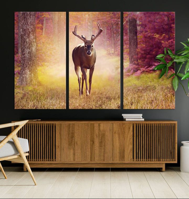 Deer in Forest Wall Art