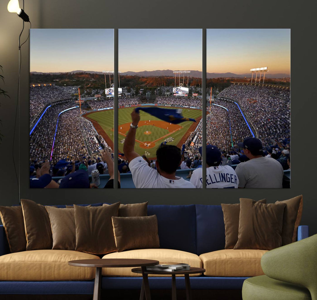 Dodger Baseball Stadium Wall Art Canvas Print