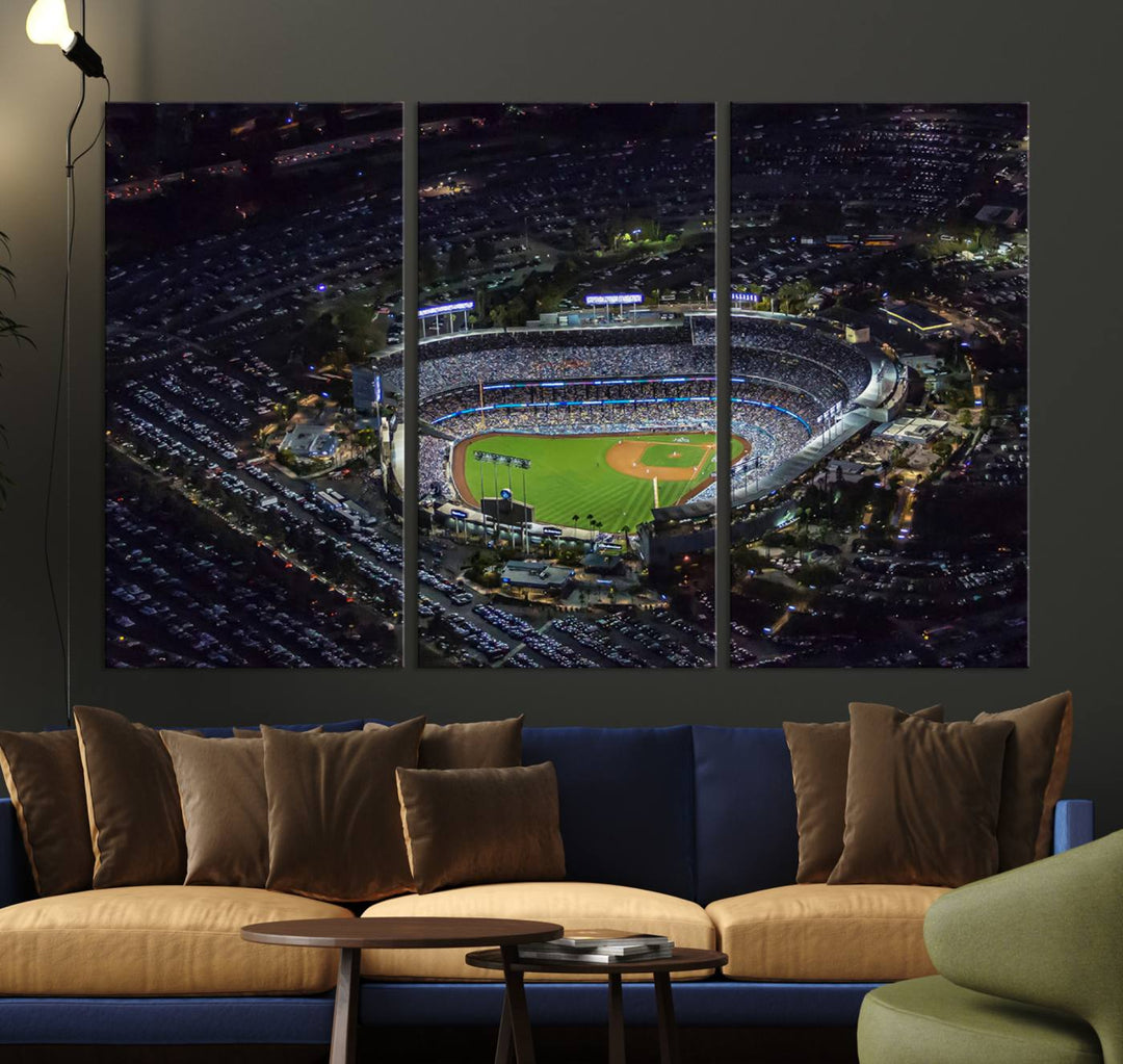 Dodger Baseball Stadium Wall Art Canvas Print