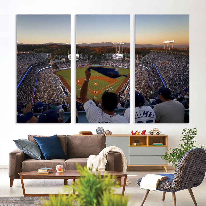 Dodger Baseball Stadium Wall Art Canvas Print