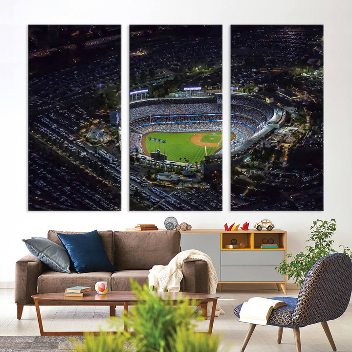 Dodger Baseball Stadium Wall Art Canvas Print