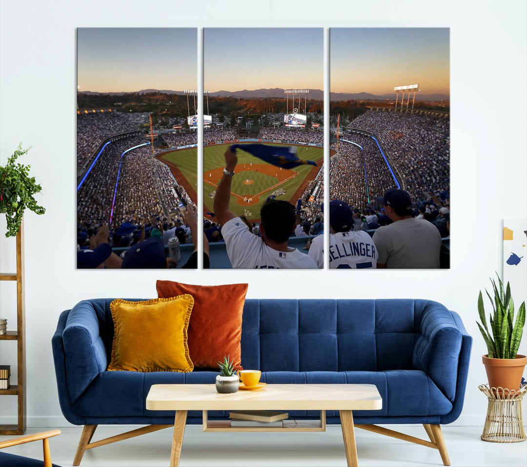 Dodger Baseball Stadium Wall Art Canvas Print