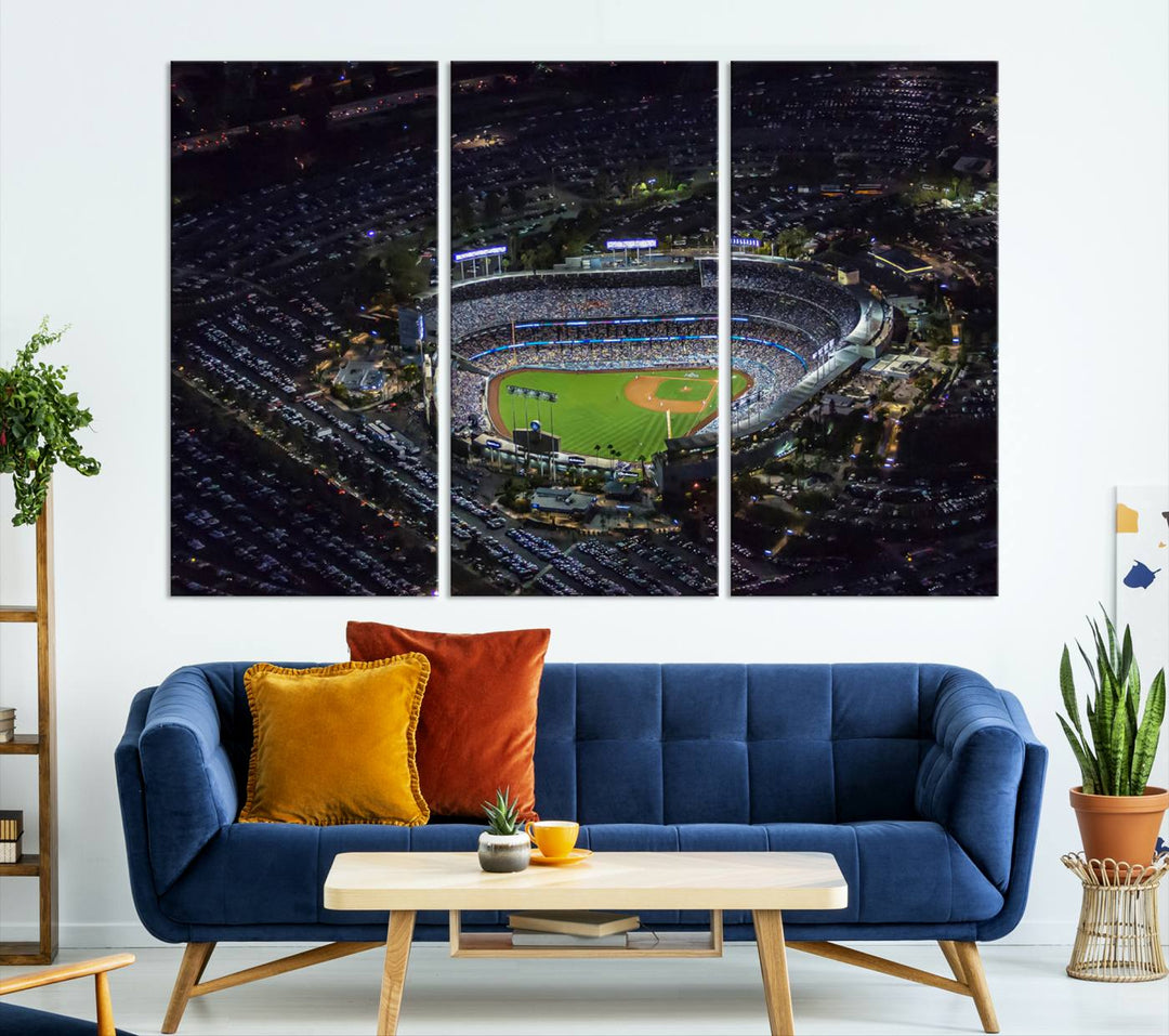 Dodger Baseball Stadium Wall Art Canvas Print