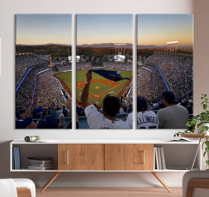 Dodger Baseball Stadium Wall Art Canvas Print