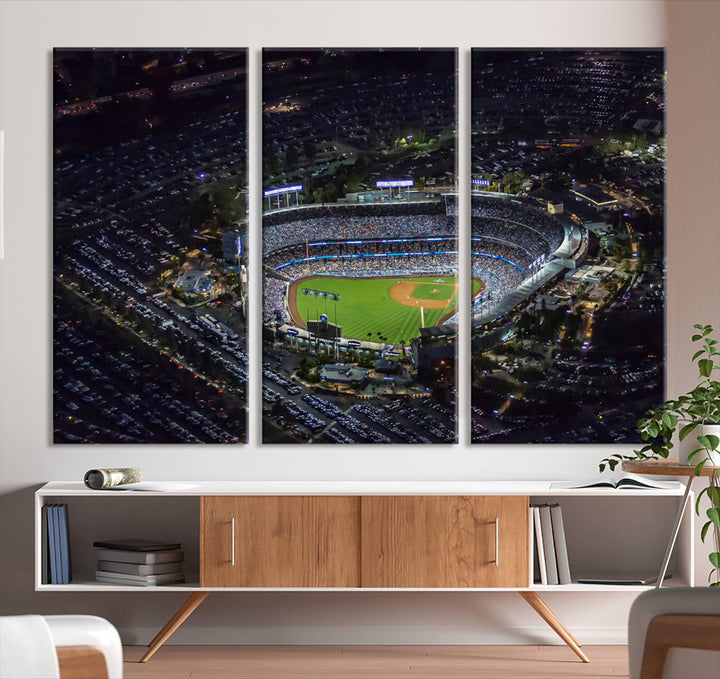 Dodger Baseball Stadium Wall Art Canvas Print