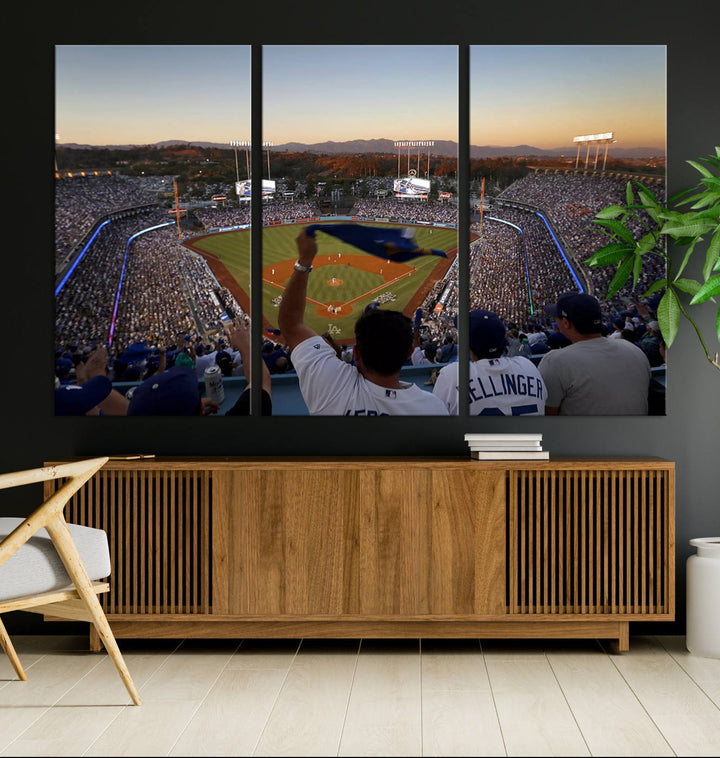 Dodger Baseball Stadium Wall Art Canvas Print