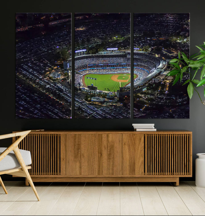 Dodger Baseball Stadium Wall Art Canvas Print