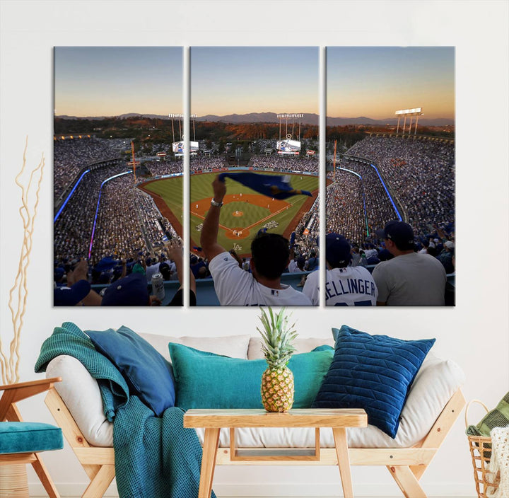 Dodger Baseball Stadium Wall Art Canvas Print